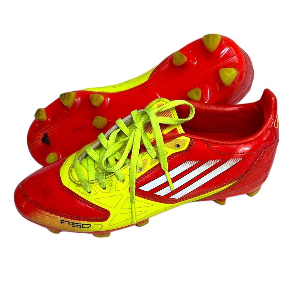 Adidas F - 50 Soccer Football Cleats Shoes, Orange Yellow, Big Kids Youth Boys 5